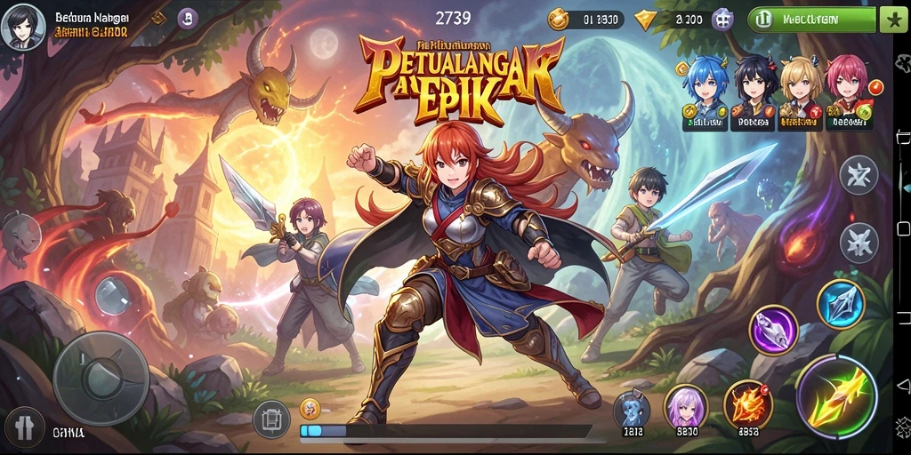 Gambaran gameplay seru di dunia Anime penuh warna.