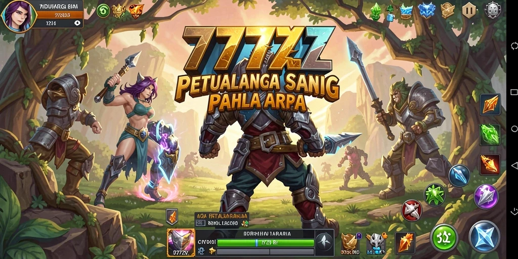 Screenshot gameplay 777ZX menampilkan pertempuran epik dan eksplorasi dunia yang luas.