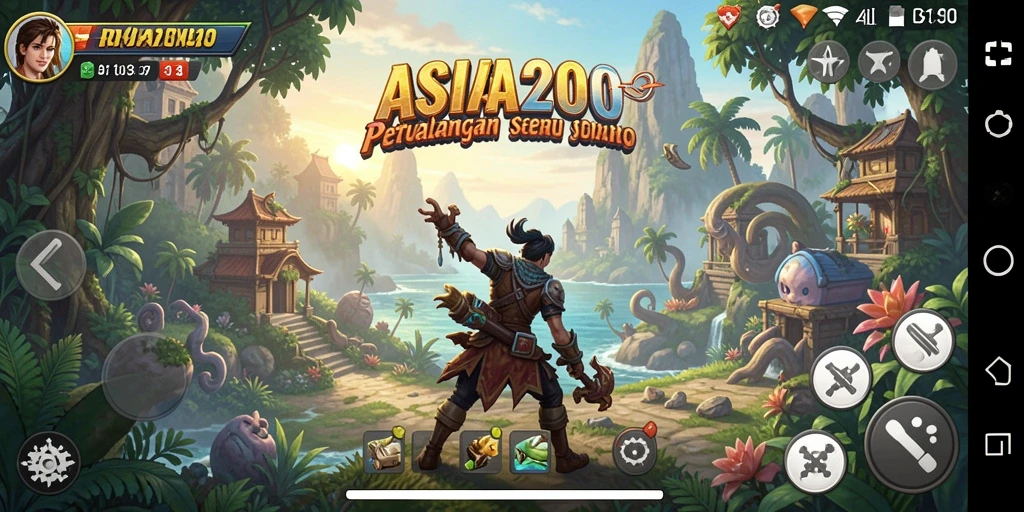 Screenshot gameplay ASIA200 menampilkan petualangan mendebarkan di alam liar.