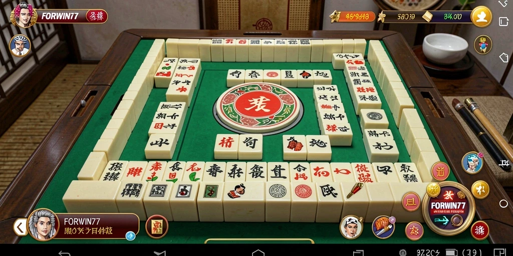 Tangkapan layar utama FORWIN77 menampilkan gameplay Mahjong yang seru dan penuh tantangan.