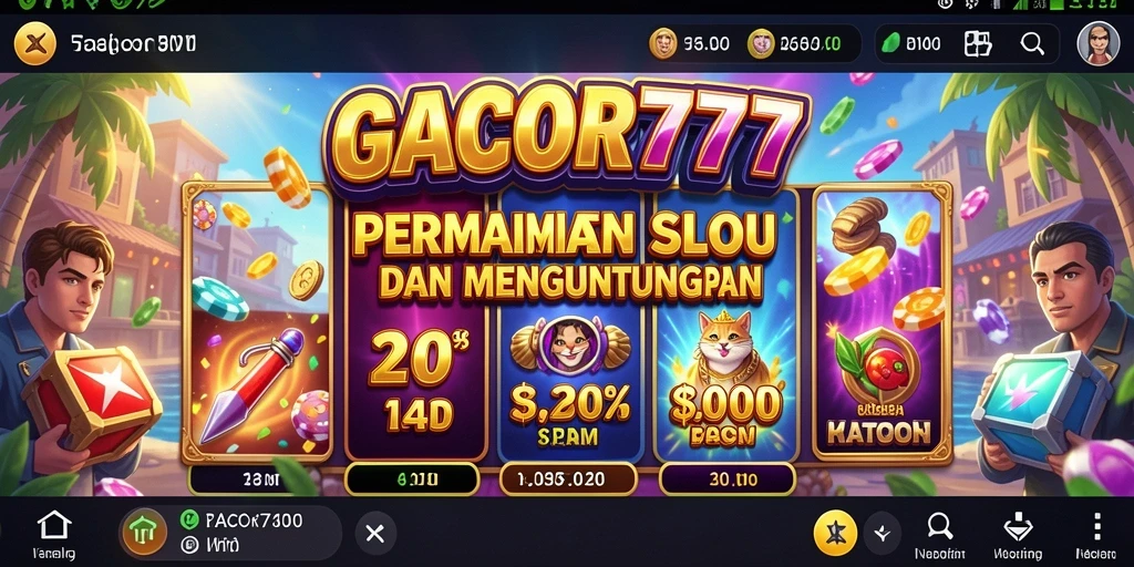 Tampilan gameplay slot GACOR777 yang menarik dan penuh warna.
