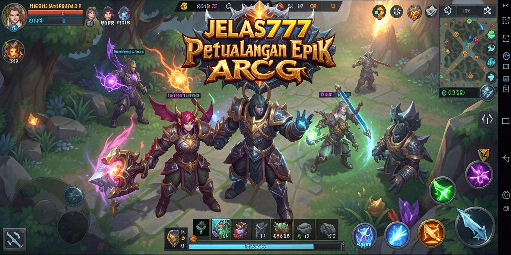 Screenshot menunjukkan aksi mendebarkan dalam gameplay ARPG JELAS777.