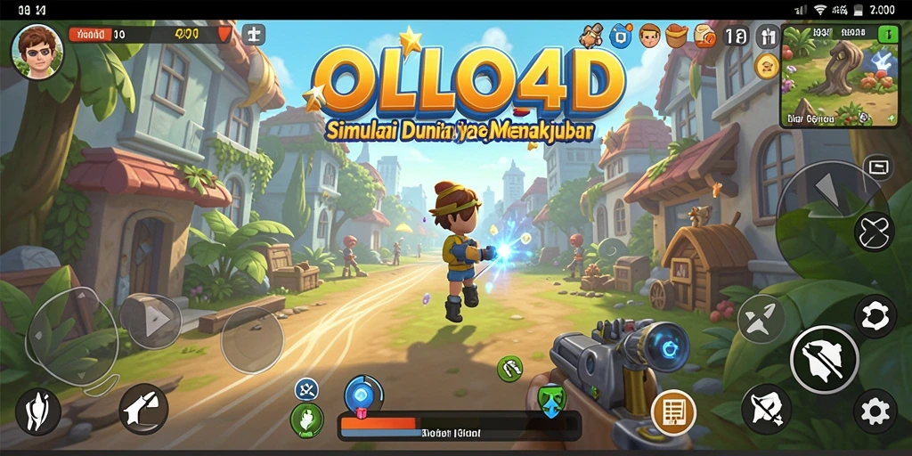 Cuplikan gameplay <strong>OLLO4D</strong> yang menampilkan grafik dan interaksi yang dinamis.