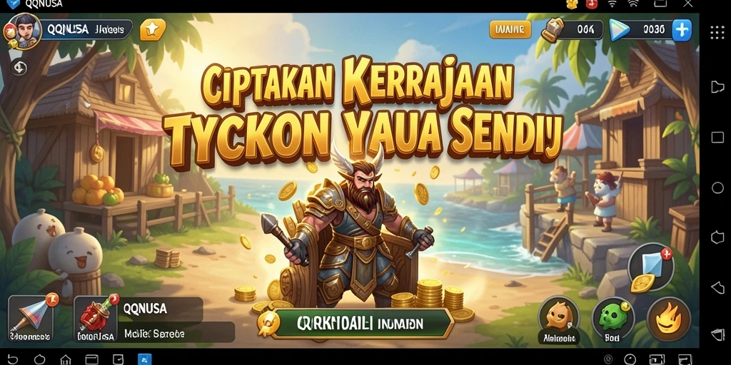 Screenshot gameplay QQNUSA yang menampilkan pembangunan bisnis Tycoon.