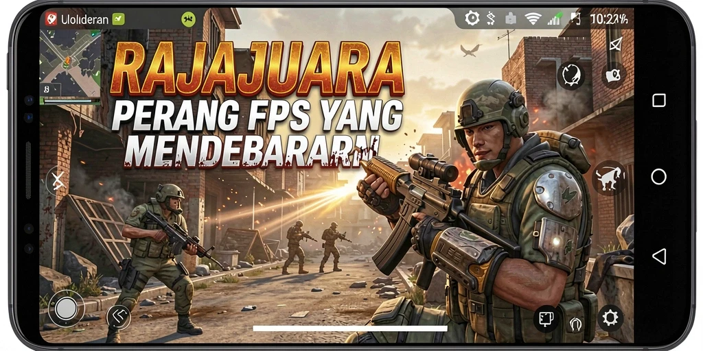 Tampilan gameplay mendebarkan dari RAJAJUARA dalam aksi FPS.