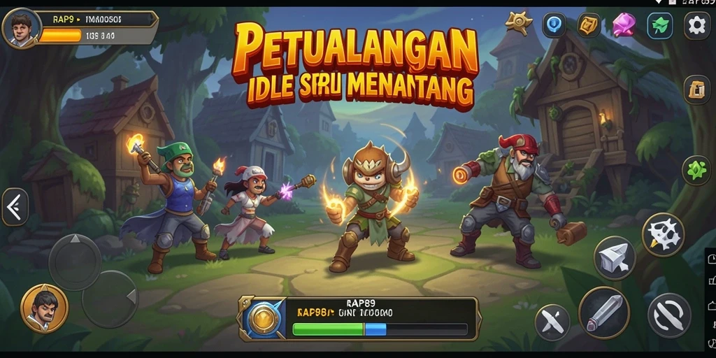 Screenshot gameplay RAP89 menampilkan petualangan Idle yang seru.