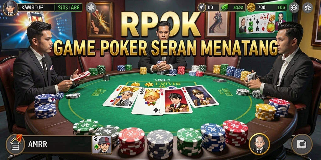 Tampilan gameplay poker RPOK yang seru dan menantang.