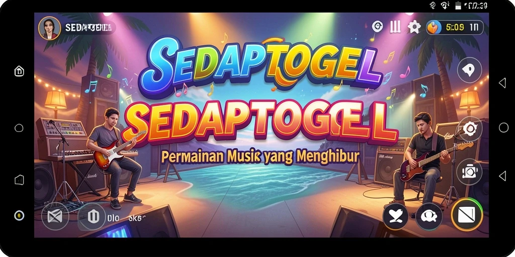 Screenshot gameplay SEDAPTOGEL yang menampilkan momen bermain musik yang seru.