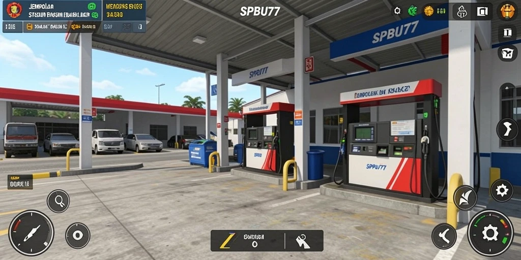 Tampilan gameplay SPBU77 yang menarik dan interaktif.