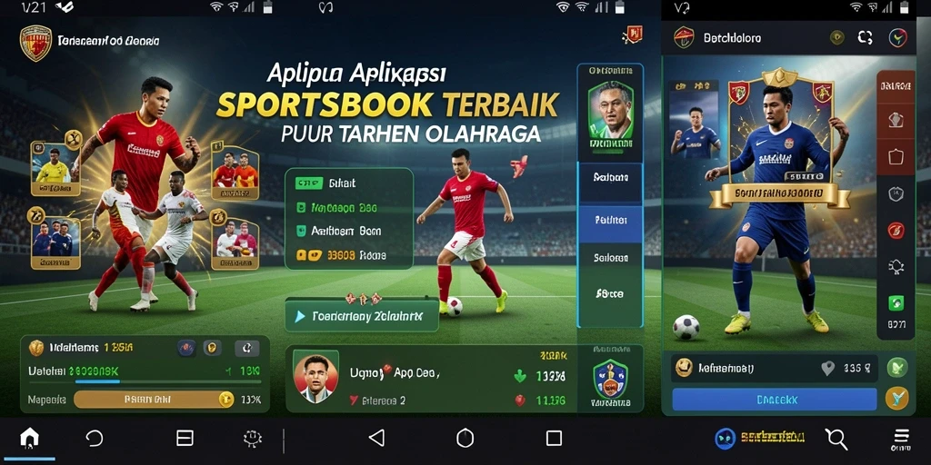 Screenshot utama V21 menampilkan fitur taruhan olahraga yang menarik.