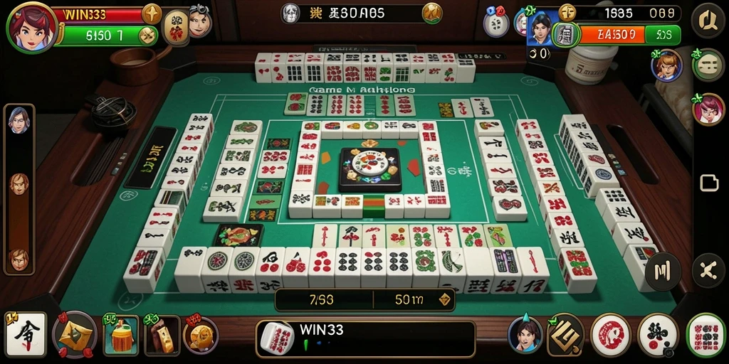 Screenshot gameplay WIN33 yang menampilkan aksi Mahjong yang seru.